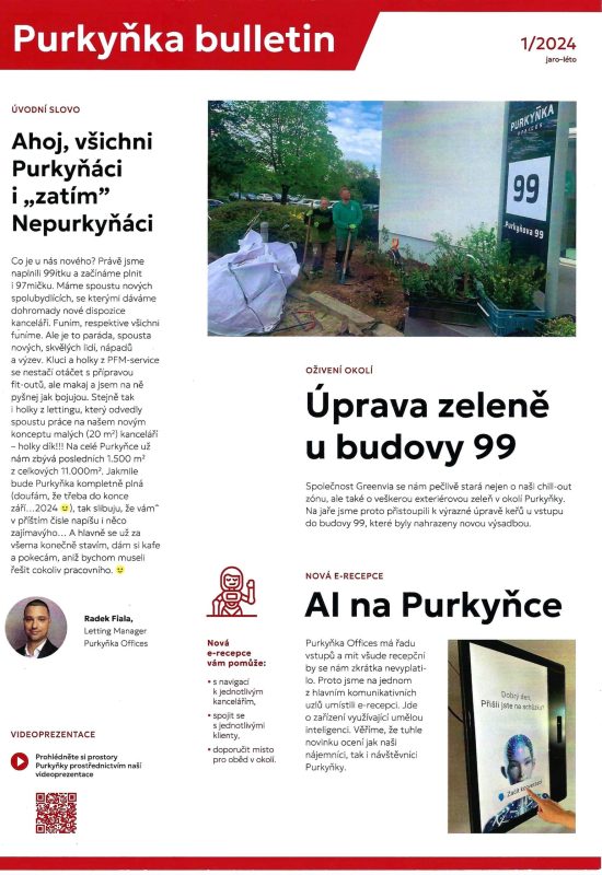 Bulletin, Purkyňka Offices - aReception.ai